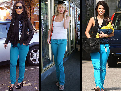 Alicia Keys (Алисия Кис), Камерон Диас (Cameron Diaz) и Одрина Пэтридж (Audrina Patridge) одели бирюзовые джинсы