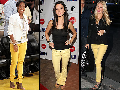 Heidi Montag (Хейди Монтаж), Jada Pinkett Smith (Джада Пинкетт Смит) и Одриана Пэтридж (Audrina Patridge) носят желтые джинсы